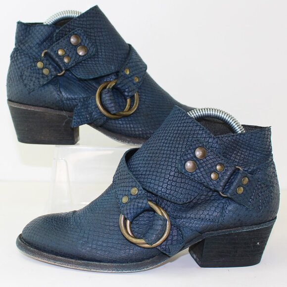 Free People Teal Buckled Western Style Bootie (EU 36/US 6) - Picture 2 of 8